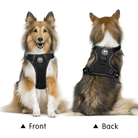 NEW Open Box PoyPet No Pull No Choke Reflective Adj. (Black XL) Dog Harness/Vest - Picture 2 of 2